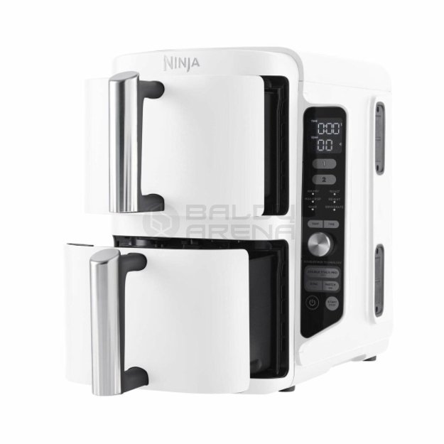 Karšto oro gruzdintuvė Ninja Double Stack XL, 2 lygių, 9,5 l, SL400EU, balta