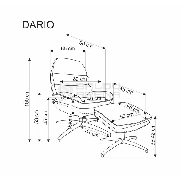 Fotelis su pakoju DARIO