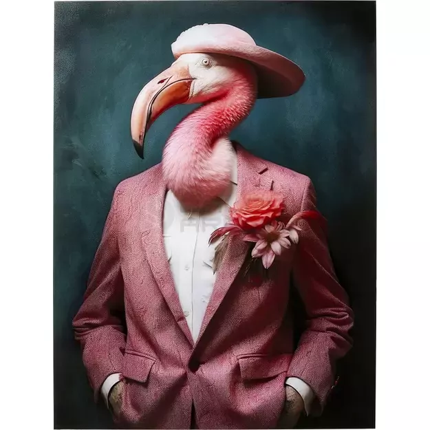 Stiklinis paveikslas Mister Flamingo 120x160cm