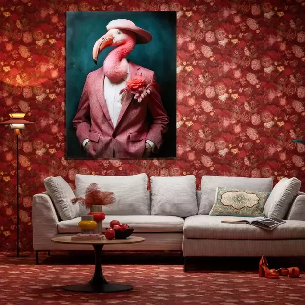 Stiklinis paveikslas Mister Flamingo 120x160cm