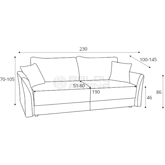 Sofa - lova Bend 3DL Pocket