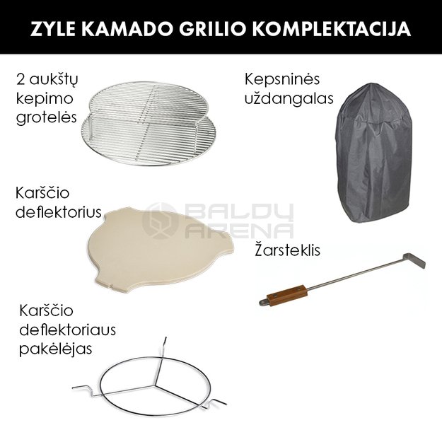 Kamado grilis su priedais, ZY24RDSET