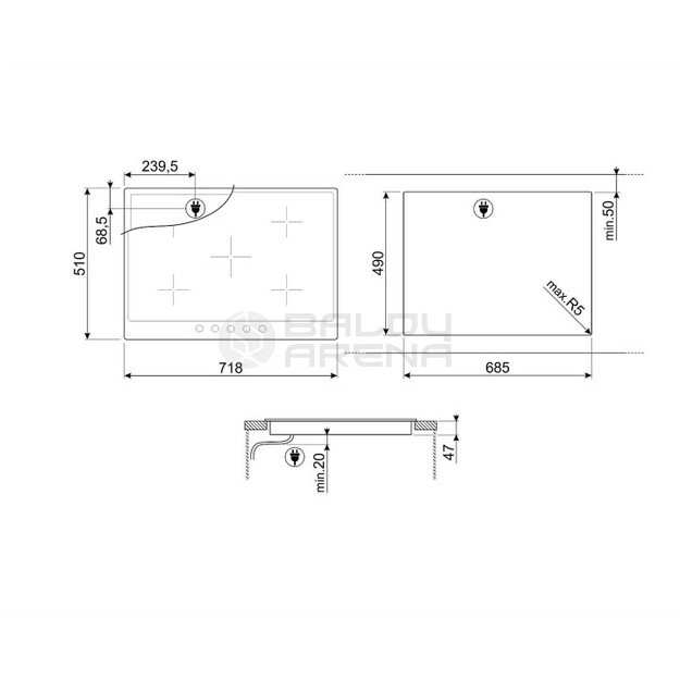 SMEG stiklokeramikinė kaitlentė P875PO