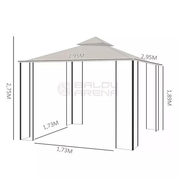 Sodo pavėsinė su tinkleliais 3x3m