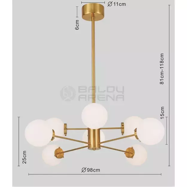 Pakabinamas šviestuvas Bolla Gold Ø98cm