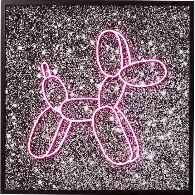 Stiklinis paveikslas Balloon Dog LED 80x80cm