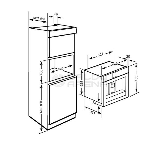 SMEG įmontuojamas kavos virimo aparatas CMS8451A