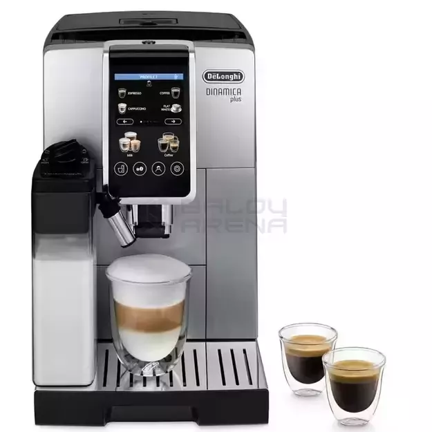Automatinis kavos aparatas DeLonghi Dinamica Plus ECAM380.85.SB, Su automatiniu pieno plakimu