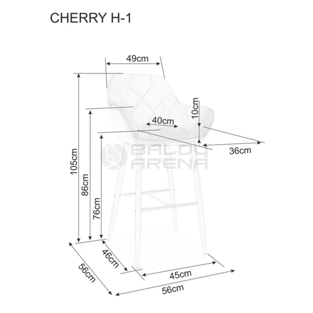 Baro kėdė CHERRY H-1 VELVET