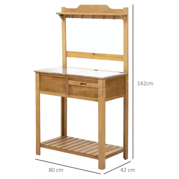 Sodinimo stalas su cinkuotu stalviršiu 80x42x142cm