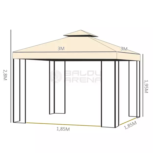 Sodo paviljonas 3×3 m