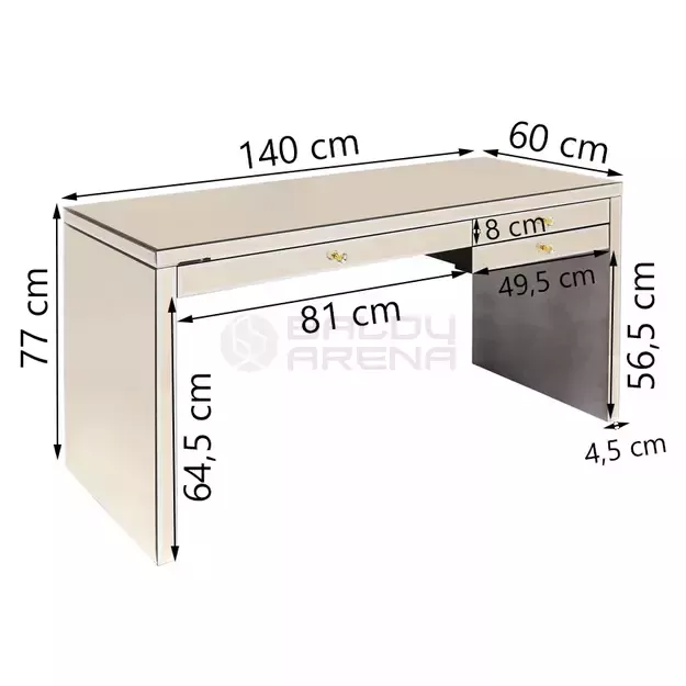 Rašomasis stalas Luxury Champagne 140x60cm