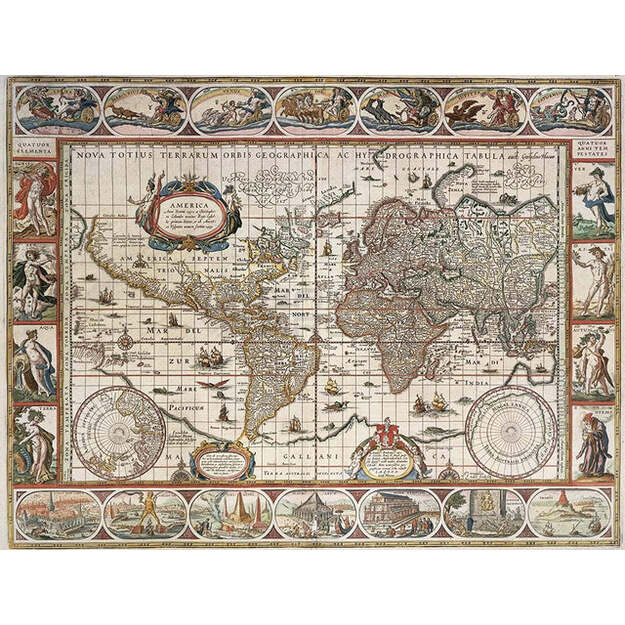 Puzzle 2000 World Map Year 1650 - RAVENSBURGER dėlionė