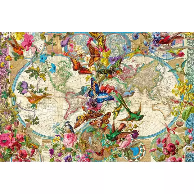 Ravensburger Puzzle Dėlionė: Pasaulio žemėlapis Flora ir Fauna