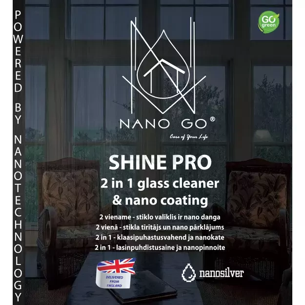 SHINE PRO 2 in 1 Stiklo valiklis su nano danga