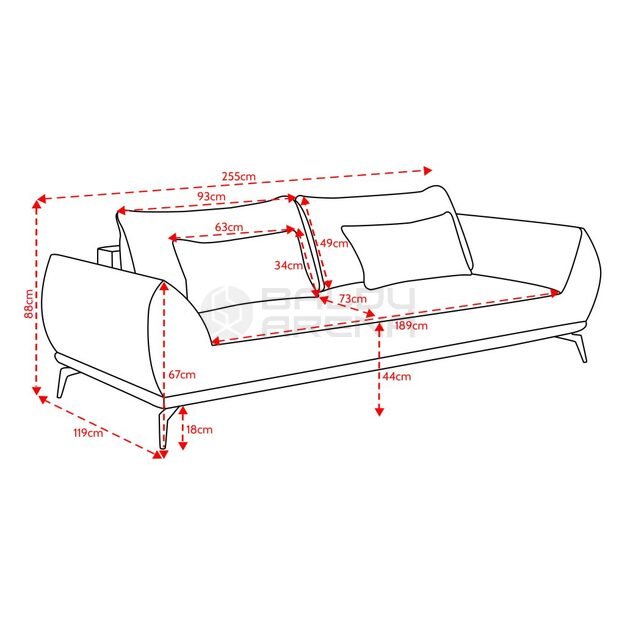Sofa Bacav trivietė