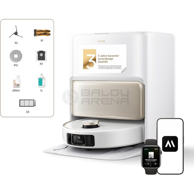 Dulkių siurblys - robotas MOVA V50 Ultra Complete, baltos spalvos