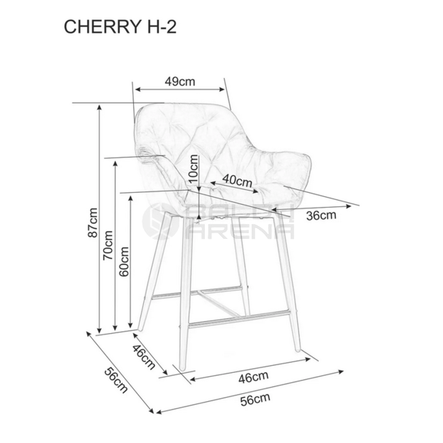 Baro kėdė Cherry H-2 VELVET