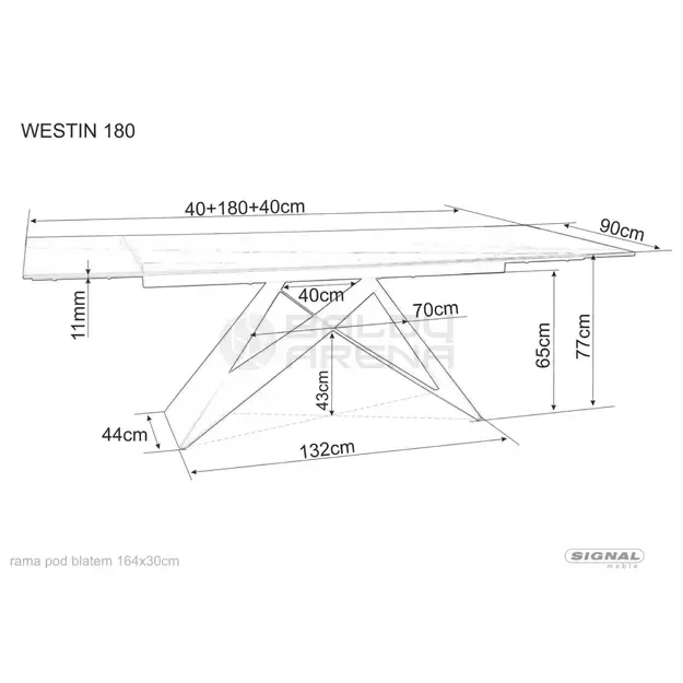 Stalas WESTIN 180 CERAMIC