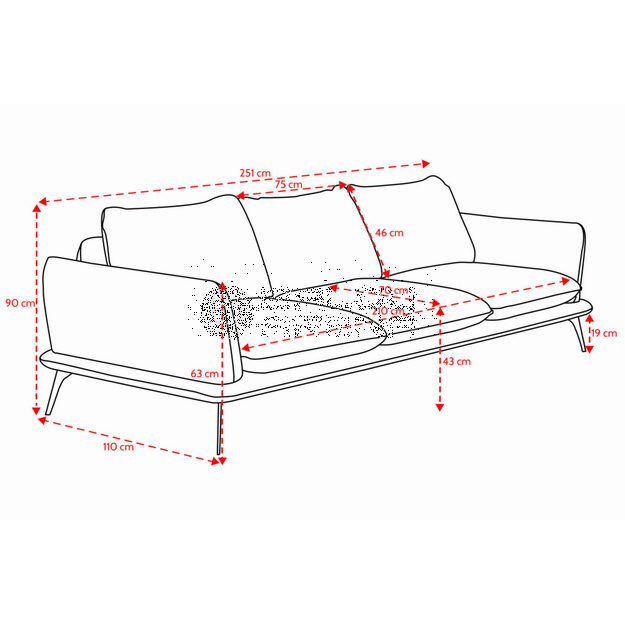 Sofa Portimao trivietė