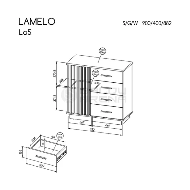 Komoda  Lamelo LA5