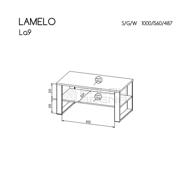 Žurnalinis staliukas  Lamelo LA9