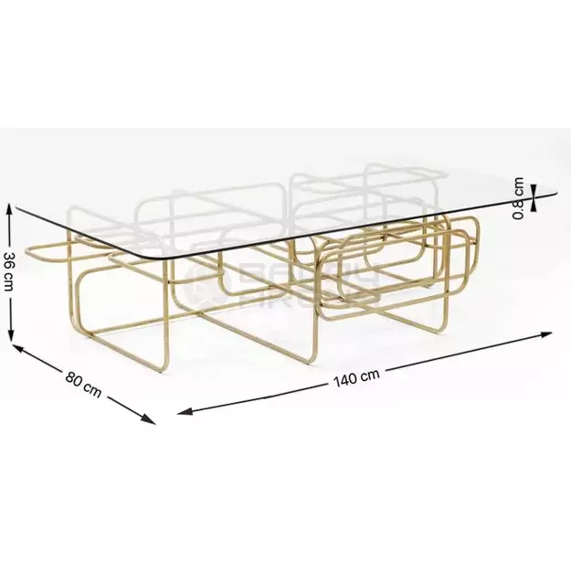 Kavos staliukas Meander Gold 140x80cm