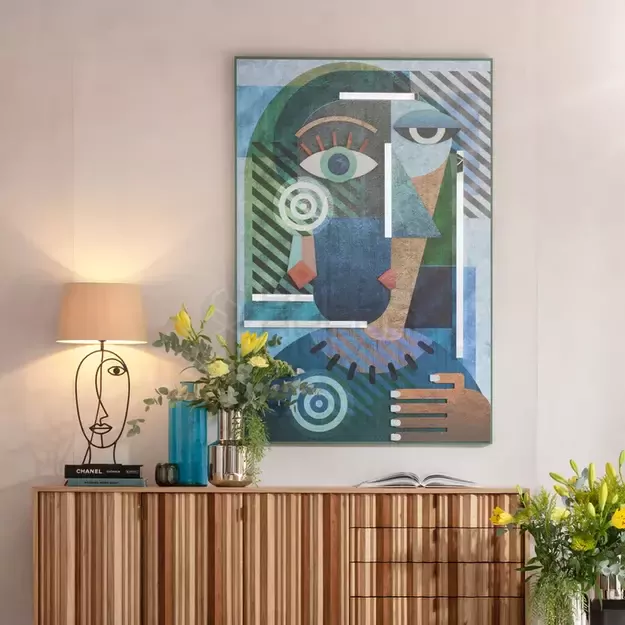 Trimatis paveikslas Geometric Woman 100x150cm