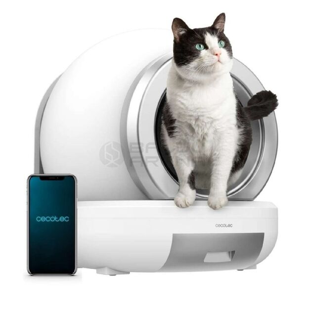 Savarankiškai valomas kačių kraiko dėžutė Cecotec Pumba 7000 CleanKitty Compact Connected Balta Plastmasinis