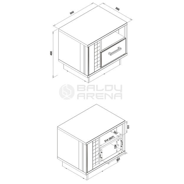 Naktinis staliukas DORIAN DN15