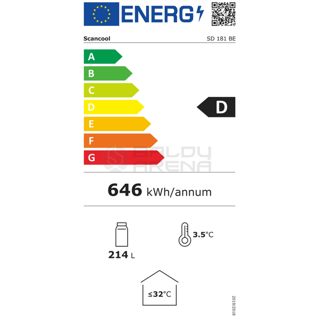 Šaldytuvas vertikali vitrina Scandomestic SD 181 BE 