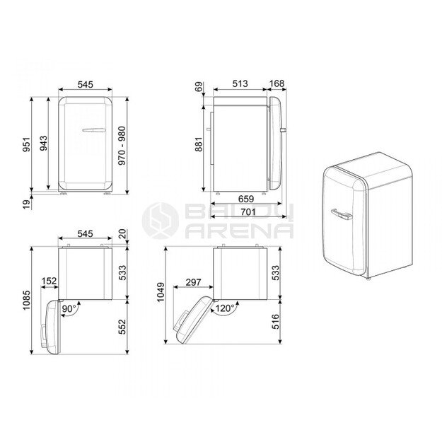 SMEG šaldytuvas FAB10LWH5