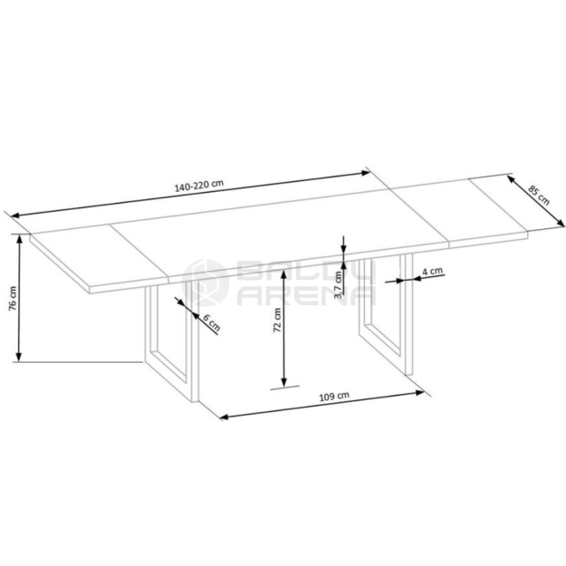 Stalas RADUS 140x85