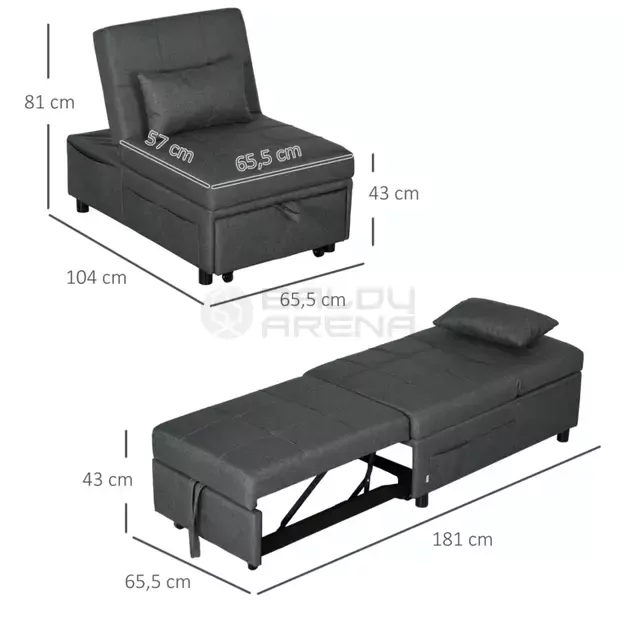 3 in 1 sulankstomas fotelis