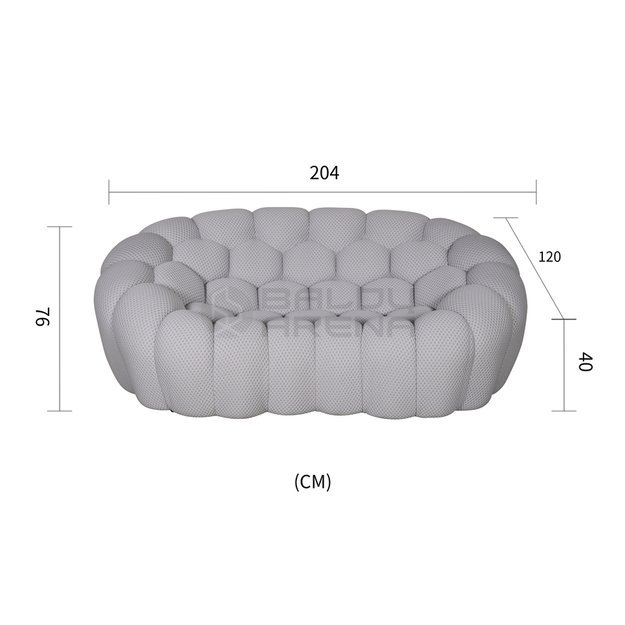 Sofa NUA N57-05 pilka, 204x120x76 cm