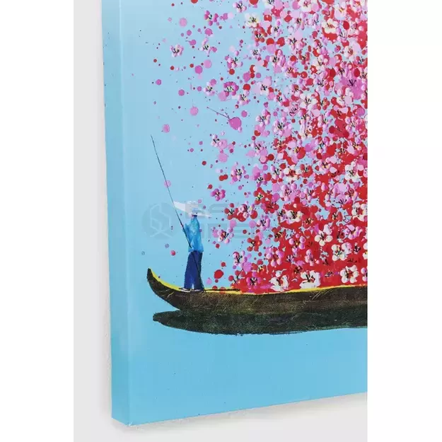 Paveikslas Flower Boat Blue Pink 100x80cm