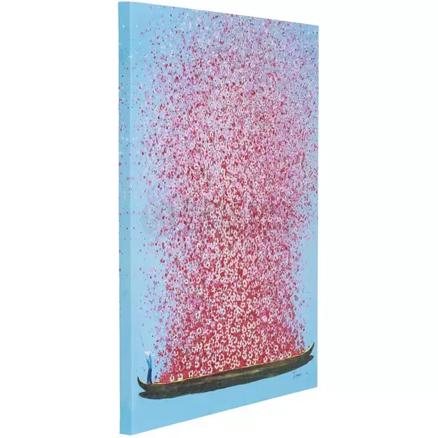 Paveikslas Flower Boat Blue Pink 100x80cm