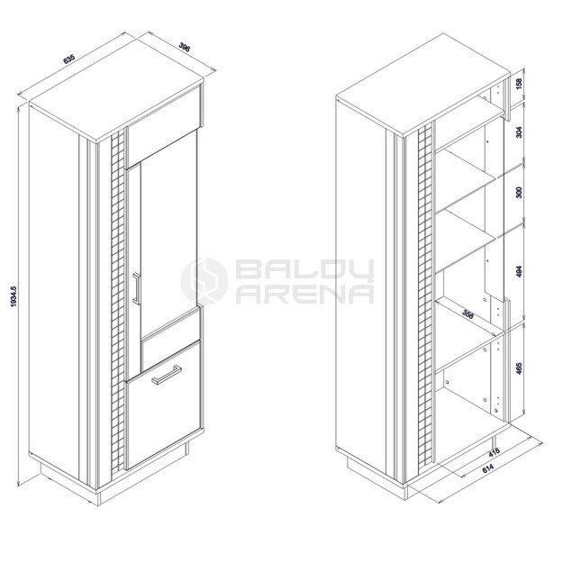 Vitrina DORIAN DN07 dešinė pusė