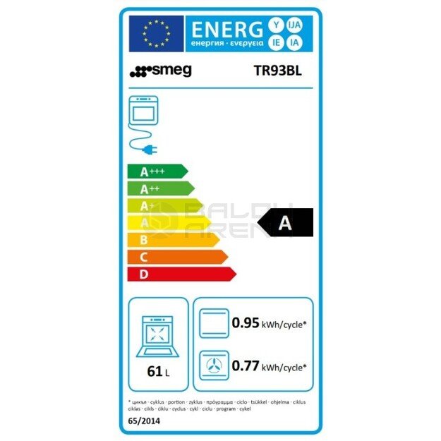 SMEG dujinė viryklė su 3 elektrinėmis orkaitėmis TR93BL