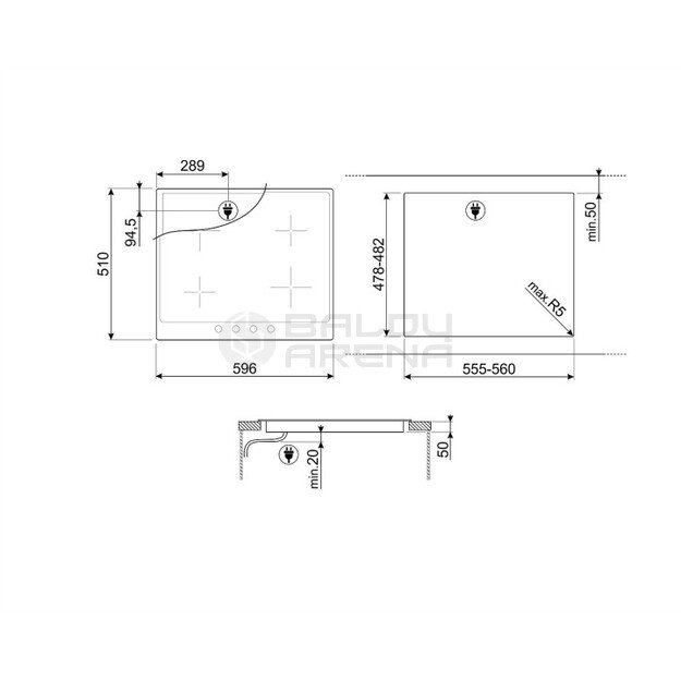 SMEG indukcinė kaitlentė SI964NM