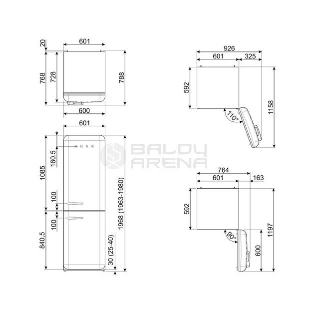 SMEG šaldytuvas FAB32RWH5