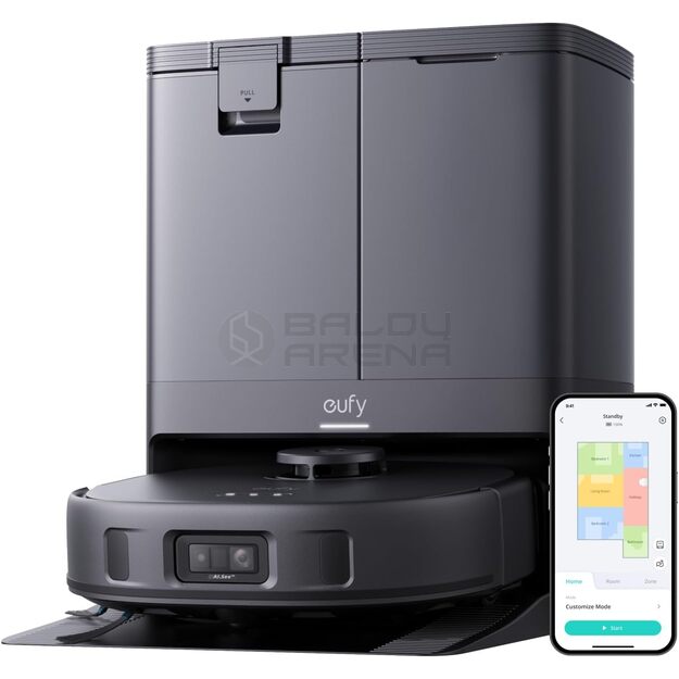 Dulkių siurblys - robotas Anker Eufy X10 Pro Omni, Juodos spalvos