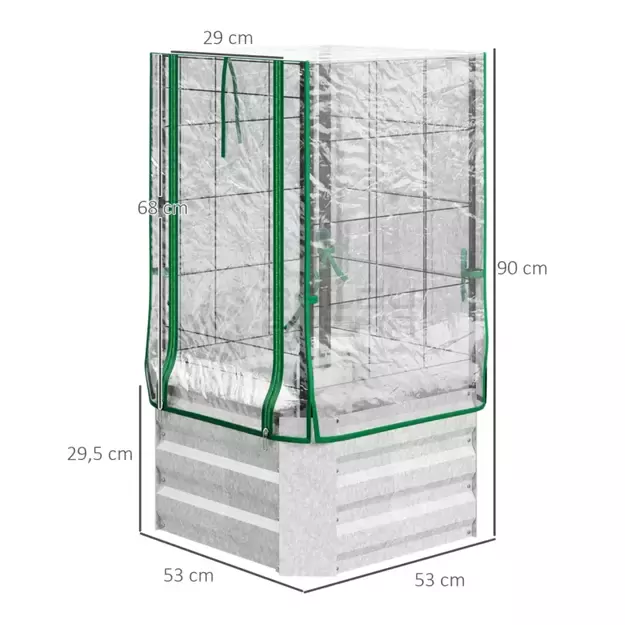 Dėžė su plastikiniu dangčiu ir grotelėmis vijokliniams augalams, 53x53x90cm