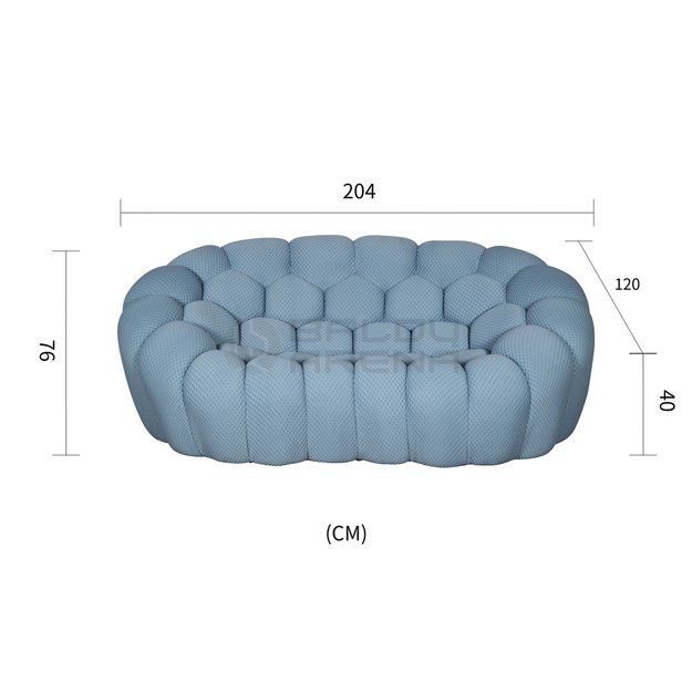 Sofa NUA N57-06 mėlyna, 204x120x76 cm