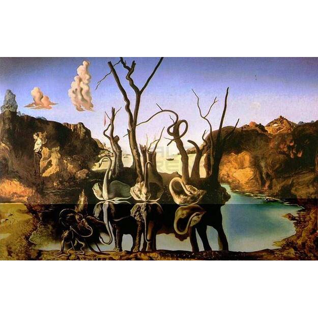 Dėlionė Gulbės, atspindinčios dramblius Salvador Dali 1000d. 