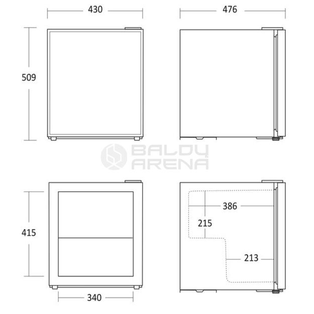 Šaldytuvas vertikali vitrina Scandomestic Compact Cube 