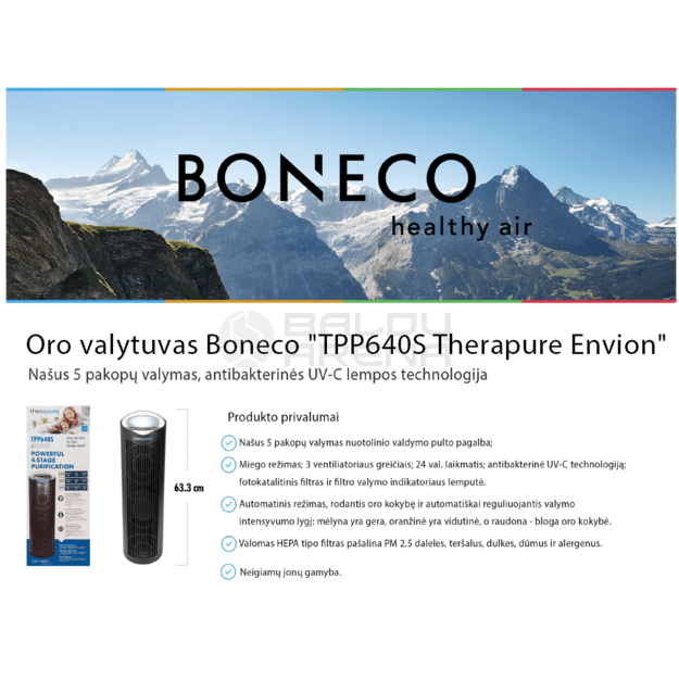 Oro valytuvas Boneco "TPP640S Therapure Envion" 