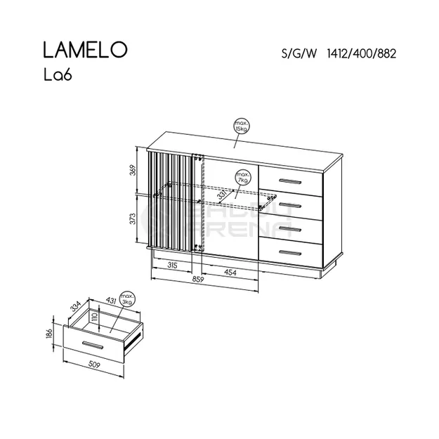 Komoda  Lamelo LA6