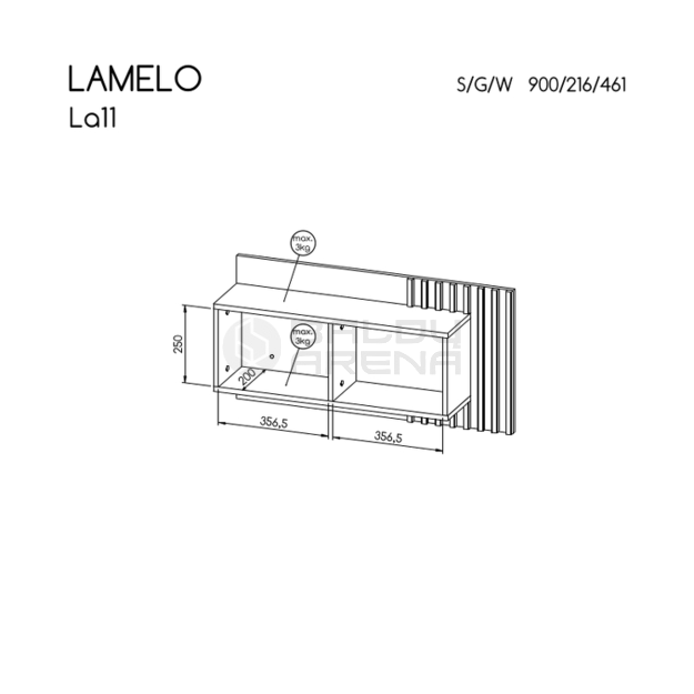 Pakabinama lentyna Lamelo LA11