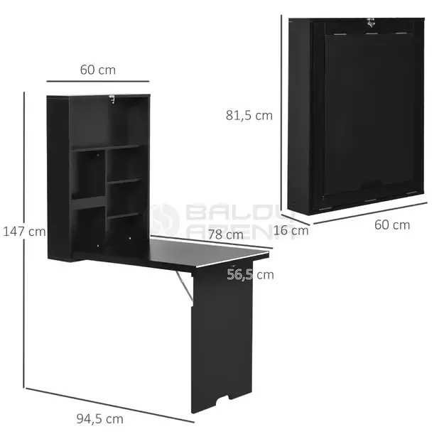 Sieninis sulankstomas rašomasis stalas 60×94.5x147cm